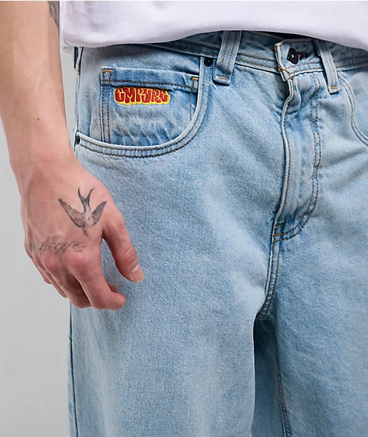 Empyre Loose Fit Medium Wash Skate Jeans baggy denim