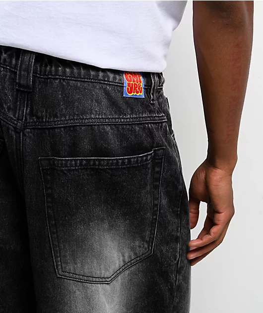 Asphalt Black Wash Ultra Wide Jeans