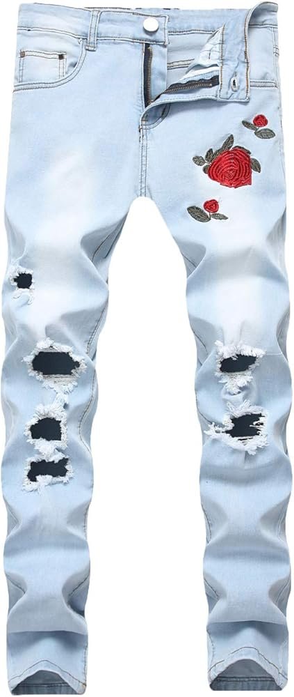 Classic Rose Embroidered Skinny Jeans