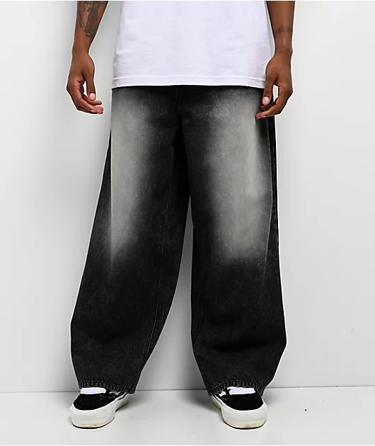 Empyre Asphalt Black Wash Ultra Wide Jeans